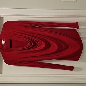 Elegant Draped Red Top